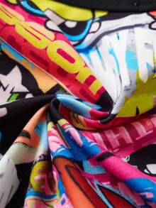 THE POWERPUFF GIRLS X SHEIN Bộ đồ lót nữ 2 món, thiết kế dễ thương. - màu đen - Xem 5