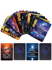 1pc Mystical Moon Oracle Card Deck-Insightful Fortune Telling Cards With Keywords For Guidance On Timing, Life Choices & Relationships, Tarot Cards For Beginners, Funny Party Board Game, Paper Material, Suitable For Teens & Adults - Multicolor - View 7