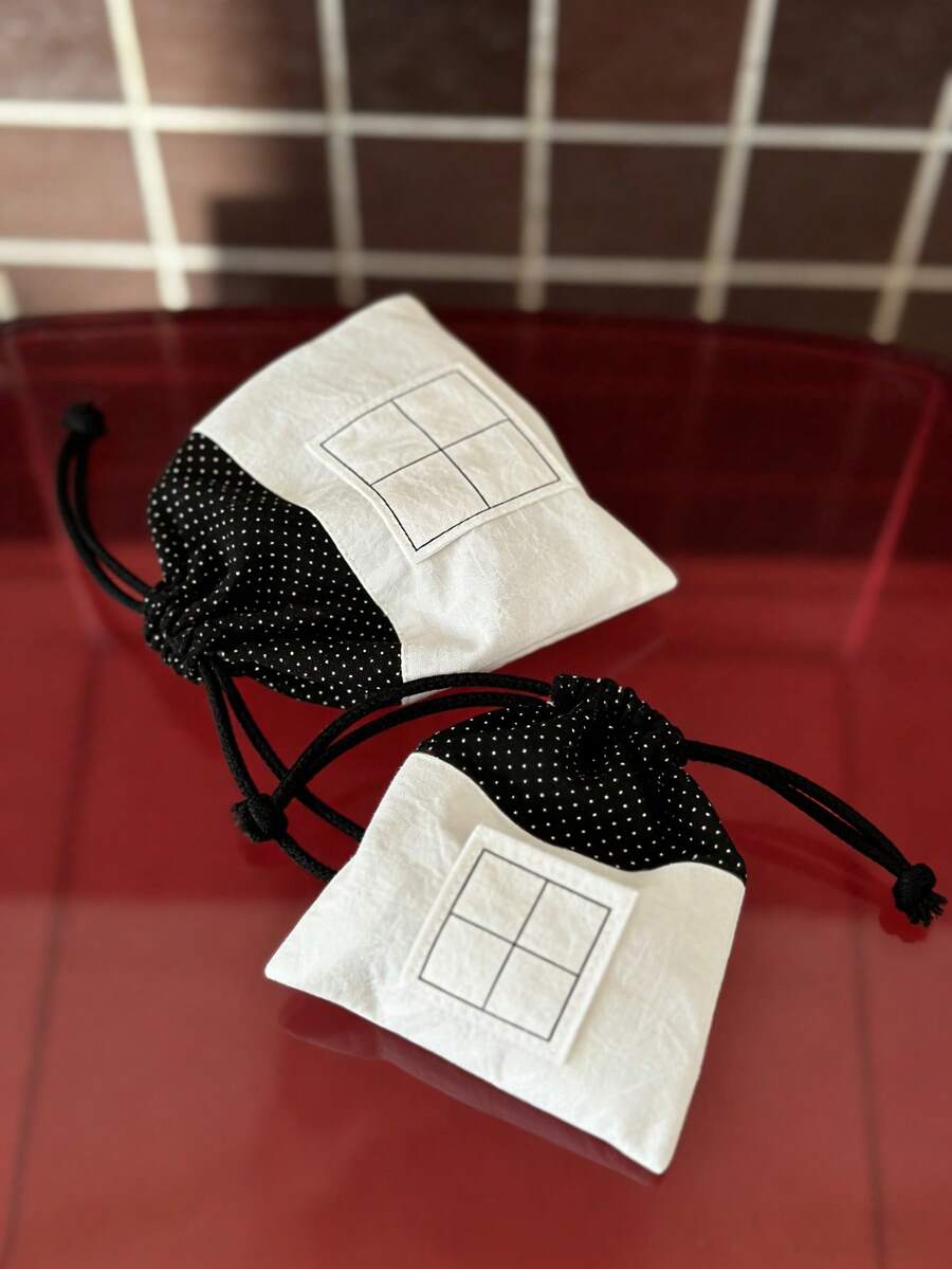 Joivida 1个/2个装房屋形状印花抽绳收纳袋,适用于家居用品、小物件防尘收纳、旅行整理。 - 彩色 - 查看 1