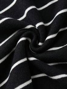 Franclia Women's Striped Elegant And Fashionable Halter Knit Dress - Black - View 5