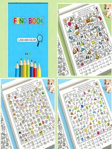 MINKOJA 1000+ Pictures, 32-Page Find And Color Activity Book | Fun Focus And Attention Workbook, Educational Early Learning Tool For Home And School Use, Printed On Paper - Multicolor - View 6