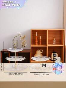 1-Piece Multi-Tiered Cake Tray, Storage Tray, Decorative Tray, Wedding And Festival Tray - Clear - View 2