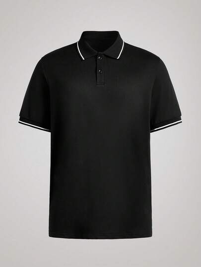 Officeau 男士夏季短袖 Polo 衫，简约复古立领薄款百搭运动休闲户外上衣，时尚百搭，适合打高尔夫