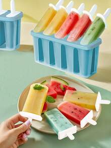 1pc 5-Slot Ice Pop Mold, Suitable For Everyday Home Use - Blue - View 7