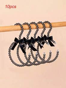 Ins 公主风少女心形可爱珍珠轻奢复古衣架欧式仙女风衣架围巾挂钩 - 黑色 - 查看 10