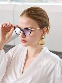 Visivana Óculos de Gatinho Óculos Transparentes Acessórios de Óculos Acessórios de Óculos para Mulheres Dia dos Namorados Dia dos Namorados Modernos Elegantes Acessórios de Moda - Preto - Visão 3