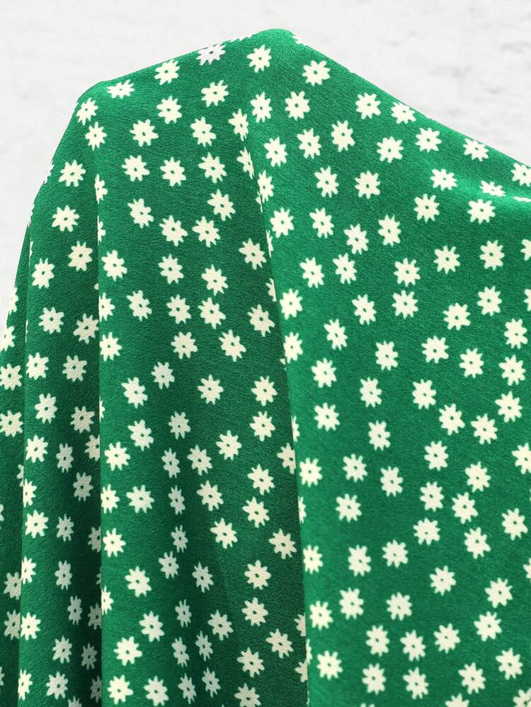 Plus Size Casual Floral Off-Shoulder Dress