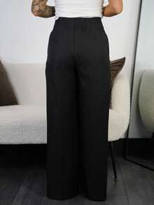 SAYEHFBABY ELEGANT COMMUTER STRUCTURED STRAIGHT LEG DRESS PANTS - Black - View 2