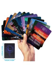 1pc Mystical Moon Oracle Card Deck-Insightful Fortune Telling Cards With Keywords For Guidance On Timing, Life Choices & Relationships, Tarot Cards For Beginners, Funny Party Board Game, Paper Material, Suitable For Teens & Adults - Multicolor - View 5