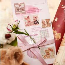30 Stücke Goldfolie Aufkleber Set - Bär Geschenkdesign, süße vintage dekorative Aufkleber für Journaling, Scrapbooking & Briefumschlag Versiegelung - Verschiedenfarbig - Übersicht 5
