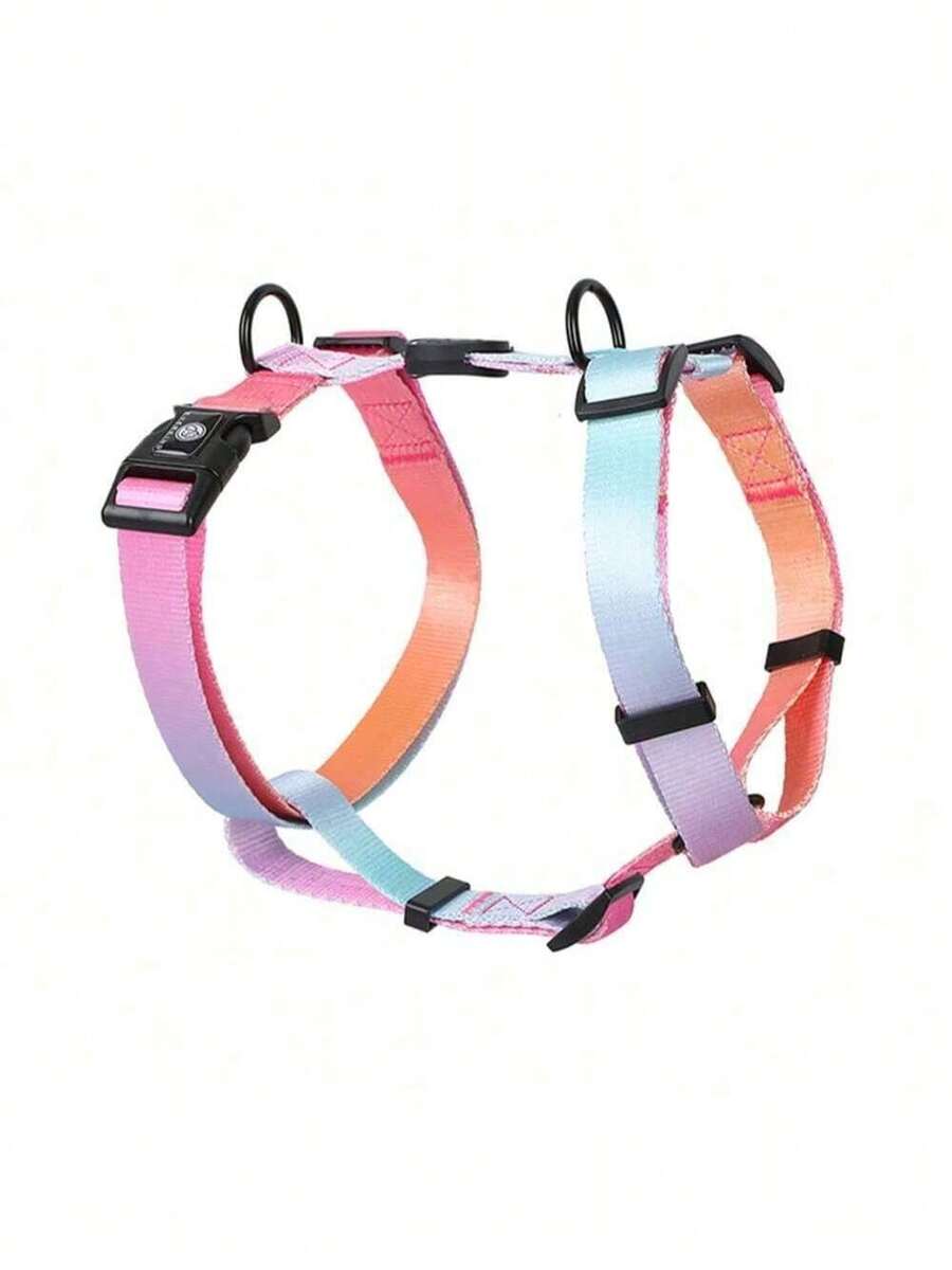 1pc Gradient Color Dog Harness, Small Dog Leash, Comfortable And Adjustable, Suitable For Outdoor Walks And Training For Small Dogs. - Multicolor - View 1