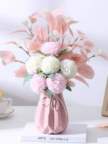1pc Simulation Flower Pomander Bouquet In White And Blue For Home Table Decor Christmas For Holiday Gift Giving - Burnt Orange - View 3