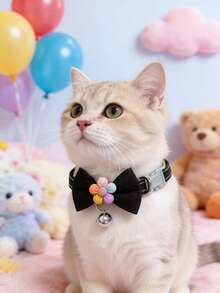 PETSIN 1 chiếc vòng cổ hoa nơ cho thú cưng, vòng cổ cho mèo, vòng cổ cho chó, điều chỉnh được chu vi cổ, phụ kiện thú cưng, quà tặng ngày lễ, đồ dùng cho thú cưng - Nhiều màu - Xem 12