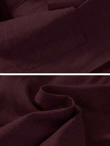 Franclia Áo blazer vải lanh tay lỡ 3/4 có dây thắt eo, thiết kế cài nút, phù hợp cho công sở, các dịp trang trọng, trang phục dạ hội thanh lịch, trang phục công sở, tay lỡ 7/8, mùa xuân, hè, thu. - Màu tím - Xem 4