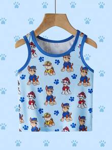 SHEIN | PAW Patrol 2件/套 男童卡通印花圆领背心 - 藍色 - 查看 10
