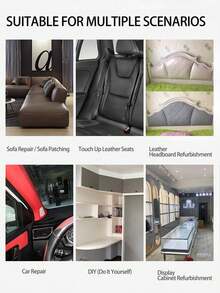 1 Miếng vá giả da - Miếng vá vải giả da tự dính dùng cho ghế sofa và ghế tựa, nhanh chóng vá các lỗ và vết rách, màu nâu, dễ sử dụng, sửa chữa ghế xe hơi, sửa chữa đồ nội thất, thiết kế thời trang, băng dính dễ dán - Màu sắc - Xem 4