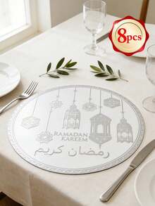 1 cái 2 cái 4 cái 6 cái 8 cái Khăn trải bàn tròn nhiều màu sắc chủ đề Ramadan dùng trang trí nhà cửa, tiệc tùng, tiệc lễ hội, đồ dùng trang trí Ramadan - Nhiều màu - Xem 11