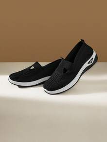 CUCCOO EASI Ins Super Fire Purple Mesh Grandma Shoes, Light And Comfortable Women's Shoes, Spring And Summer Commuting Shoes - Cloth black - View 6