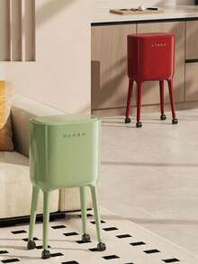 大容量厨房垃圾桶，纤薄奢华设计，按压式桶盖，无需弯曲，带轮，适用于厨房缝隙狭窄区域 - 彩色 - 查看 9