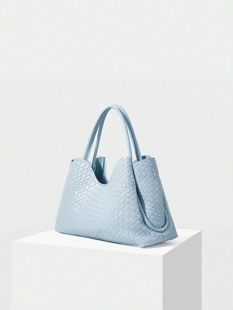 WOMEN'S TOTE BAG, EXQUISITE WOVEN EMBOSSED PU HANDBAG, MATCHING FOR DAILY COMMUTE TO WORK