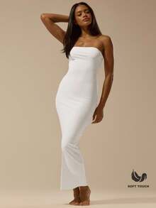 MUSERA ESSENTIALS Đầm quây mềm mại ôm sát, kiểu dáng cơ bản, thích hợp cho mùa xuân hè, dễ thương, thường ngày, đi nghỉ mát, màu trắng cho nữ, thích hợp đi biển Ibiza, đi chơi đêm, thanh lịch, trở lại trường học, hẹn hò, trang phục thường ngày, trang phục mùa hè, cô dâu, tiệc độc thân, đám cưới. - trắng - Xem 1