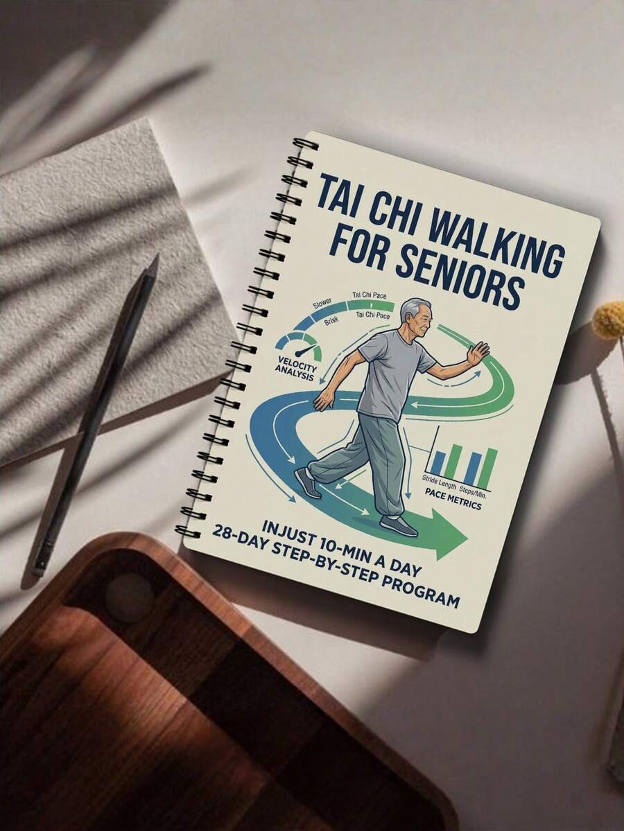 1pc Tai Chi Themed Planner, 50 Pages, Spiral-Bound Notebook, Perfect Gift For Tai Chi Enthusiasts Suitable For Study Office Work And Back-To-School Season - 28-Day Tai Chi Spiral Step - View 1