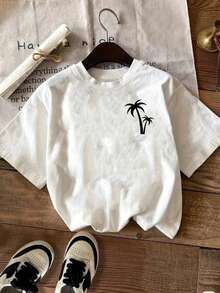 EMERY ROSE Summer Vacation Beach-Themed Printed T-Shirt For Ladies - White - View 7