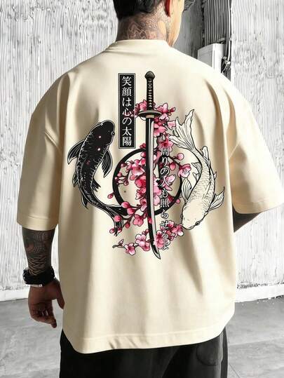 A men's with a round neck casual fit and short , elegant and casual style, suitable for daily outings, school, and summer essentials