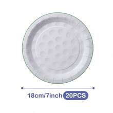 Golf Time一次性餐盘、餐巾纸和杯子套装，可供20位客人使用。这款一次性派对用品套装（包括餐盘、餐巾纸和杯子）非常适合生日派对、婚礼和家庭野餐。 - 查看 7