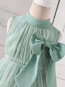 Elladie kids Young Girls Princess Tulle 3D Butterfly Midi Elegant Dress - Green - View 5