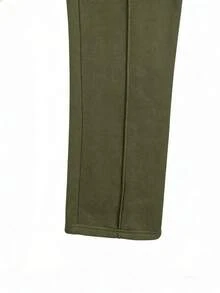 Manfinity Roghcode Pantalones de chándal con cordón en la cintura y estampado de cruz para hombre - Verde militar - Ver 3