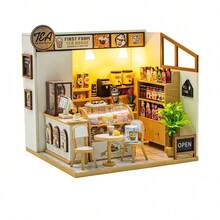 创意DIY奶茶店模型摆件，微缩建筑场景玩具，精致手工小屋摆件，DIY沉浸式玩具。 - 彩色 - 查看 3