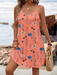 Sylviya 女士吊带针织迷你连衣裙，适合夏季穿着，女士夏季连衣裙，女士太阳裙，波西米亚风时尚连衣裙，度假装 - 彩色 - 查看 4