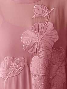 Đầm dài nữ, áo choàng thêu kiểu Trung Đông, đầm dành cho Ngày của Mẹ. - Bụi hồng - Xem 5