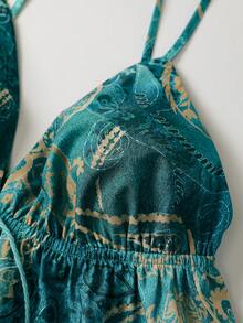 Travachic Áo hai dây buộc trước in họa tiết hạt điều dành cho nữ, thích hợp cho kỳ nghỉ. - Nhiều màu - Xem 4