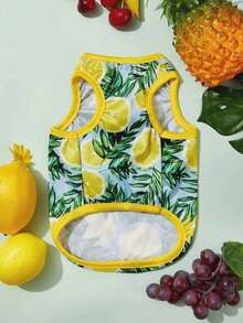 PETSIN Áo khoác không tay in hình quả chanh cho thú cưng (mèo và chó), chống cháy nắng và chống côn trùng, thích hợp cho mùa hè. - Nhiều màu - Xem 4