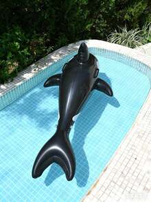 1PC Inflatable Water Ride, Water Play, Inflatable Black Whale Floating Shelf, Type For Summer Pool And Beach Floating Party, Perfect Summer Gift, Pool Raft, Lounge Chair, Floating Vacation Fun And Relaxation - Black - View 5