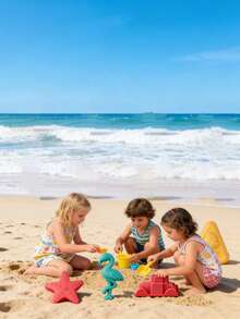 MINKOJA 6PCs Nordic Style Complete Beach Sand Toy Set With Ice Cream Molds - Multicolor - View 6