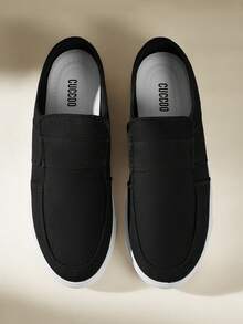 CUCCOO EASI Men's Fashion Simple And Comfortable Slip-On Casual Sports Shoes Board Shoes Non-Slip Students Four-Season Versatile Style Casual Student Sports Shoes Board Shoes - Black - View 6