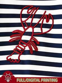 Resyla Striped Lobster Print Women Casual Camisole - Multicolor - View 4