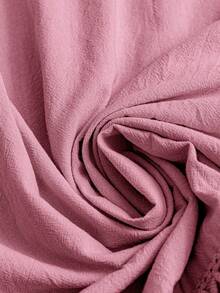 Rusticease Đầm nữ cỡ lớn màu trơn cổ chữ V tay ngắn kiểu dáng thường ngày, thích hợp cho mùa hè. - Hồng - Xem 8