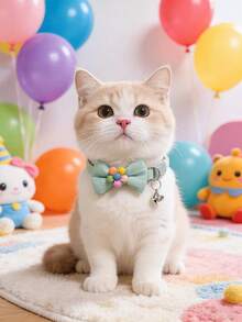 PETSIN 1 chiếc vòng cổ hoa nơ cho thú cưng, vòng cổ cho mèo, vòng cổ cho chó, điều chỉnh được chu vi cổ, phụ kiện thú cưng, quà tặng ngày lễ, đồ dùng cho thú cưng - Nhiều màu - Xem 8