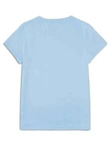 Resyla 女士休闲度假小镇印花短袖T恤 - 淺藍色 - 查看 2