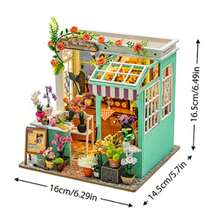 DIY花店微缩房屋玩具，全新NFC互动礼品，DIY花店，微缩建筑模型，亲子手工玩具，亲子互动玩具，益智玩具 - 彩色 - 查看 6