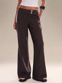 Avantive 棕色喇叭裤，休闲抽绳裤，适合夏季春季穿着，也适合节日、海滩、休闲度假等场合。这款裤子优雅大方，适合春假、通勤、日常休闲、商务/秋季穿着，也适合返校、教师、外出、休闲通勤、度假等场合。这款裤子是女士夏季裤装、正装裤、工作裤、女士长裤和办公室工作服的理想之选。 - 棕色 - 查看 7