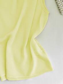 GlowEve Nueva Blusa sin mangas con botones y tirantes laterales de primavera/verano, elegante y versátil para mujeres - Amarillo claro - Ver 5