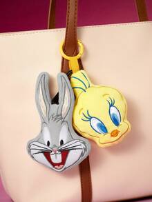LOONEY TUNES X SHEIN 1Pc Cute Animal Plush Pendant, Exquisite Embroidery, Soft Material, With Round Keychain, There Are 4 Styles To Choose From, Which Can Be Hung On Bags And Keys. - Multicolor - View 3