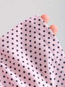 Elamini Camiseta de manga corta ajustada con hombros descubiertos y estampado de lunares rosas, para mujer, primavera/verano, vacaciones, playa bohemia, elegante y dulce, citas, compras, minimalista para ir y venir, vuelta al colegio, uso diario versátil - Rosa - Ver 6
