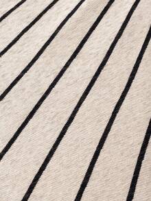 Franclia 女士优雅通勤条纹露背吊带针织连衣裙，夏季 - 杏色 - 查看 4