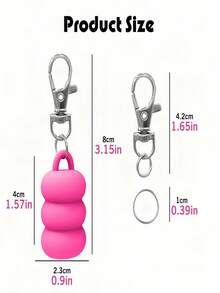 1PC Keychain Lip Balm Holder Cap Replacement Cap With Stopper Convenient Keyring Accessory For Women Moms Prevent Loss In Purse Bag Travel Essential Lip Gloss Keychain Holder Daily Use - Multicolor - View 2